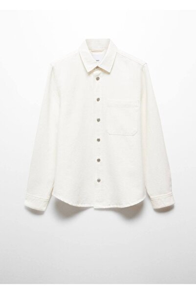 MANGO Man Μπουφάν κανονικής εφαρμογής από βαμβακερό και λινό πουκάμισο