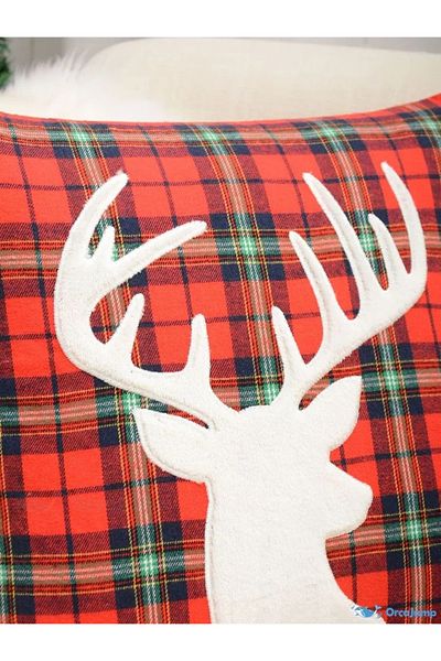 EACHTOME New Year's Deer Throw Pillow Cover