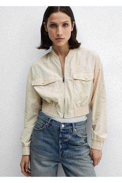 MANGO Woman Bunda Bomber s kapsami