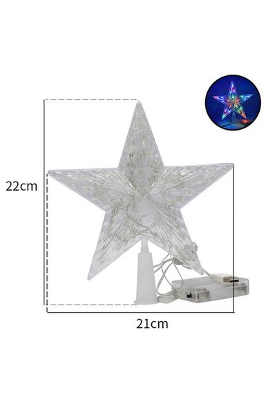 mutlu adım 21x22cm Tepe Yıldızı Led Işıklı Renkli