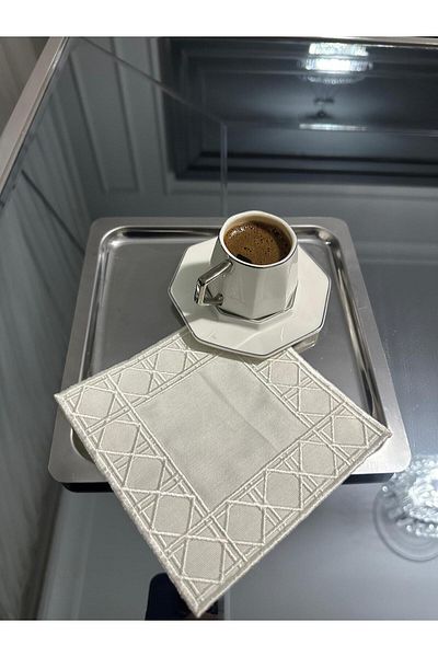 LİNDA MİA Set of 2 Striped Cocktail Napkins