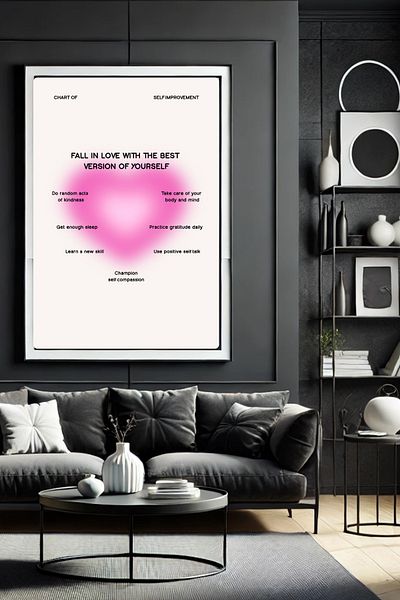 Home The Art of Falling in Love with Yourself Frameless Poster - Painting