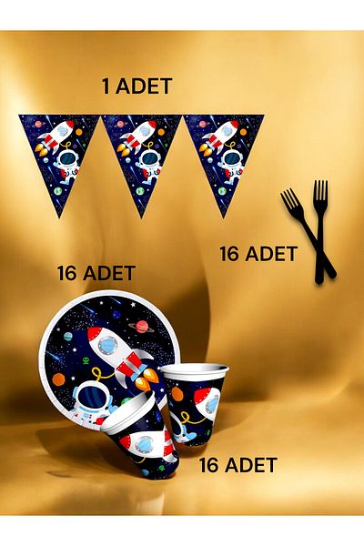 VibeHome Space Themed S Pack for 16 - Birthday Party and Fun Events