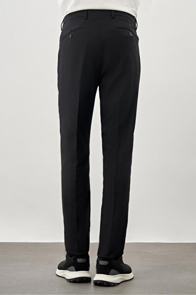 İmza Black Straight Cloth Foot Stretchy Side Pocket Slim Fit Classic Pants 1003245207 _001
