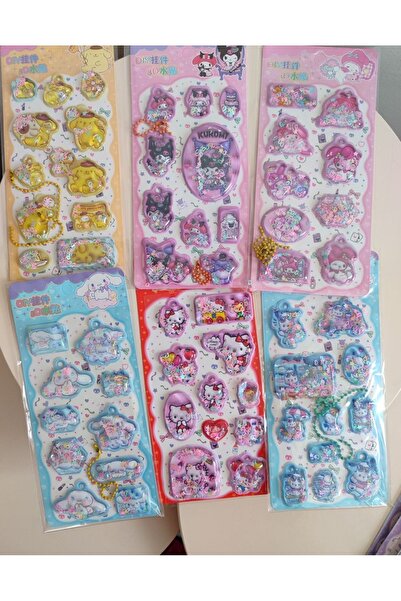 senacacollection 1 Adet Sanrio Simli Sulu Sticker Etiket Anahtarlık