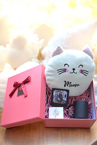 hediye Kişiye Özel Resimli Sihirli Kupa, Peluş Kedicik ve Fotoğraflı Çerçeve ...