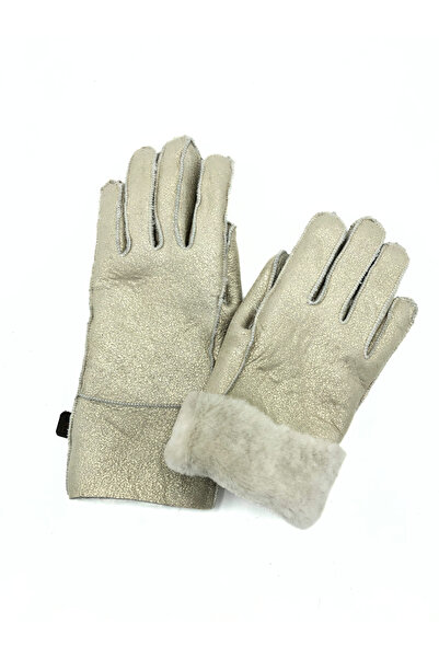 makü İçi Kürklü Kadın Deri Eldiven