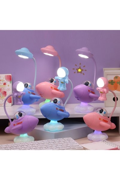 Livava Flying Astronaut Table Lamp, Pink, 28X14,