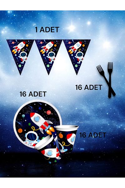 VibeHome Space Themed S Pack for 16 - Birthday Party and Fun Events