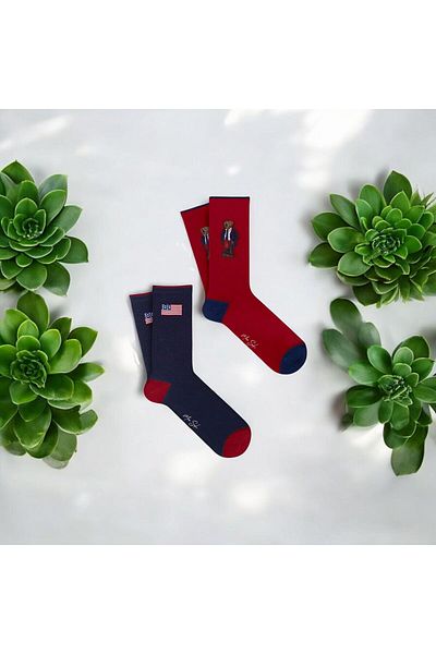 Mono Socks - 2 Pack Flag Teddy Bear Tennis Socks