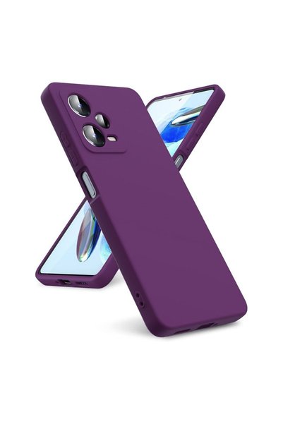 HANPORIUM جراب سيليكون متوافق مع هاتف Redmi Note 12 Pro 5G - غطاء مرن بلون با...
