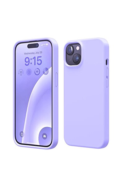 HANPORIUM حافظة سيليكون متوافقة مع هاتف Apple iPhone 14 Plus - غطاء حماية كامل مرن بلون باستيل - أرجواني