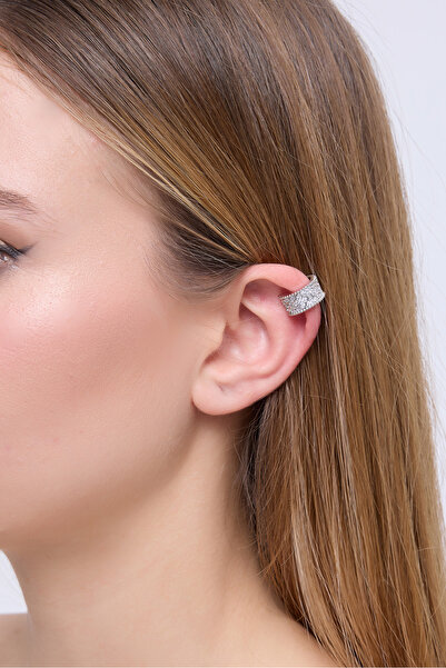 Velvoria حلقة فضية واحدة مضغوطة وغير مثقوبة