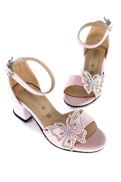 BDKButik Rochie de seara fluture pentru fete Pantofi cu toc cu fundita