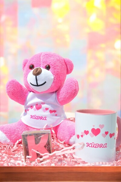 Aksesuar Peluş Ayıcıklı Kişiye Özel Hediye Seti (ÖZELLEŞTİRİLEBİLİR,PELUŞ,KUP...