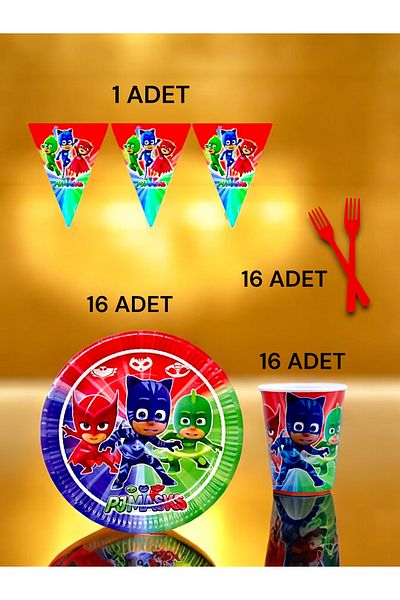 VibeHome Pijamask Themed S Pack for 16 - Birthday Party and Fun Events