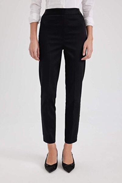DeFacto Women's Black Canvas Trousers - J8743Az/Bk81