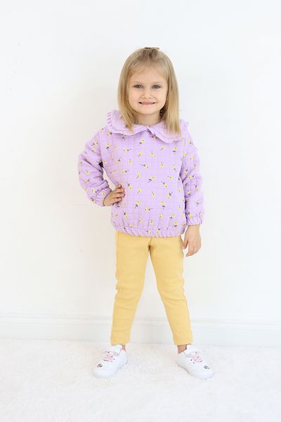 Pijamella Girls' 2-Piece Set Quilted Sweatshirt Top-Lycra Leggings