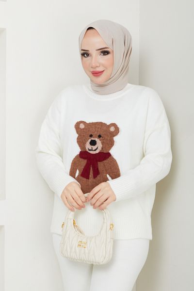 Pamuk Butik Women's Ribbed Trousers Bottom-Top Double Knitwear Set