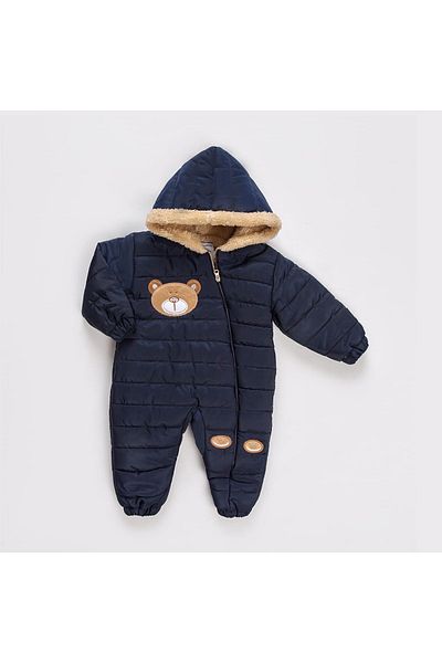 Merfer Astronaut and Cosmonaut Patterned Hooded Baby Romper - Winter Coat