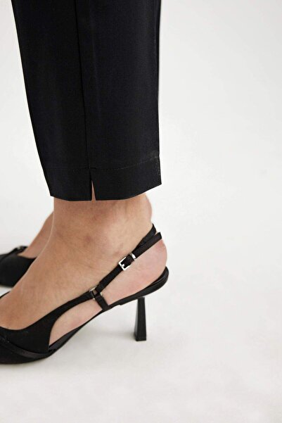 DeFacto Women's Black Canvas Trousers - J8743Az/Bk81