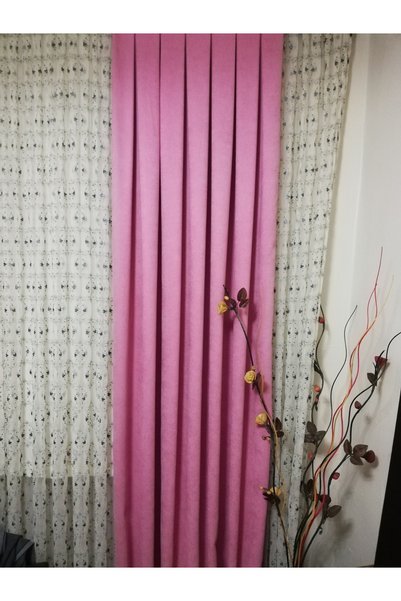 Karesi Candy Pink Frequent Pleated 1X3 Background Curtain Single Panel 9212