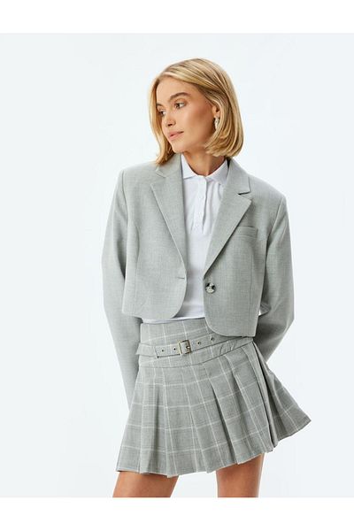 Koton Standard Waist Belted Pleated Mini Shorts Skirt - Loose Fit