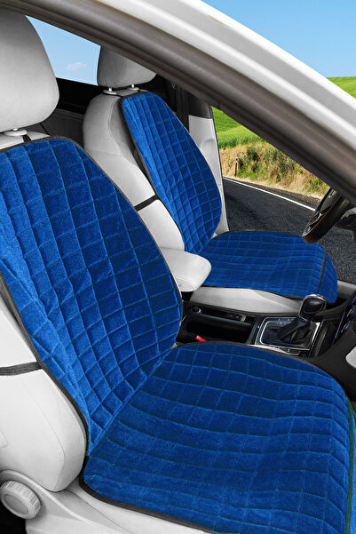 TUSBA MARKET وسادة مقعد السيارة باللون الأزرق - 1+1 مقعدين أماميين مع جيوب ود...