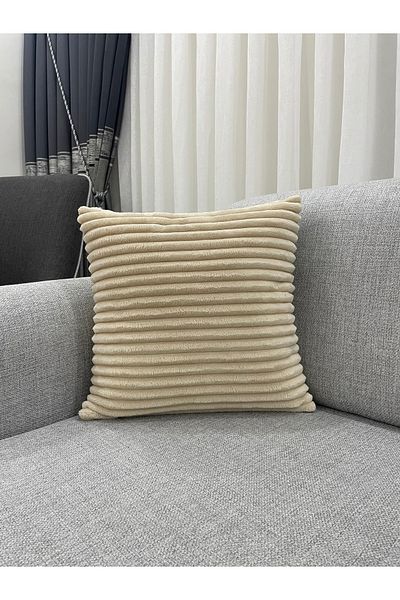 YILMAZHOME Plush Striped Decorative Throw Pillow Cover