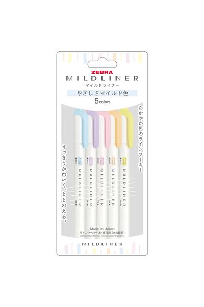 Zebra Mildliner 5'li Çift Uçlu Fosforlu Işaretleme Kalemi Seti / Wkt7- 5c-ycn