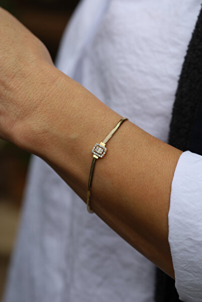 Yenigün Kuyumculuk 14 Ayar Altın Baget Taşlı İtalyan Bileklik