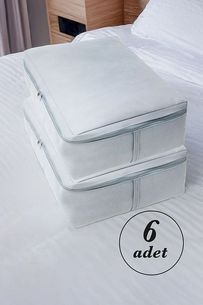 Venita Home 6 Pieces - Anthracite Large Size Underbed and Sofa Bed Storage 64x45x22 cm
