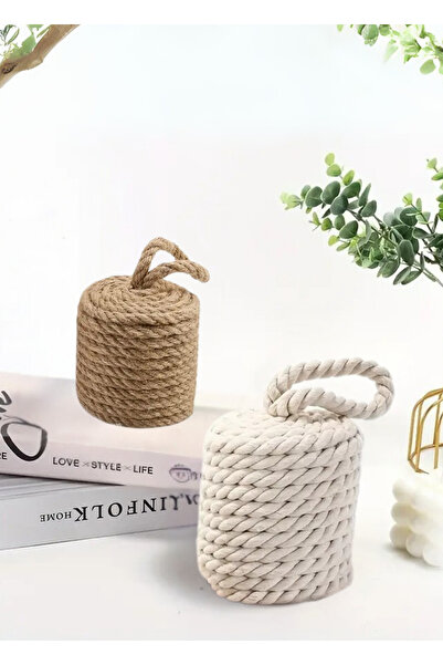 HomeTurko Vintage Jute Braided Weighted Door Stopper - Διακόσμηση για το σπίτι και το δωμάτιο γραφείου