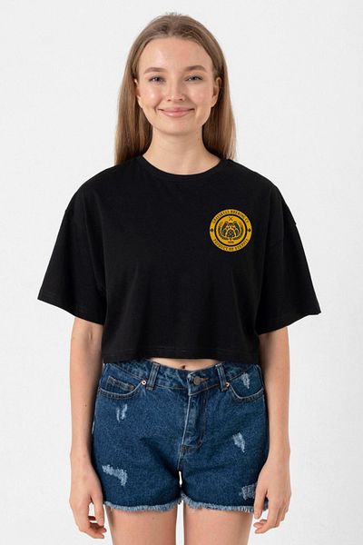 Tshirthane He Man Grayskull Brewing Co Logo Black Women's Crop Tshirt