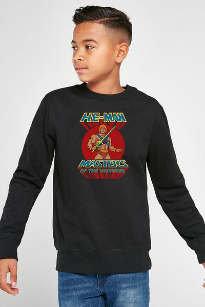 Tshirthane Детски суитшърт He Man Masters Of The Universe, черен, 2ip
