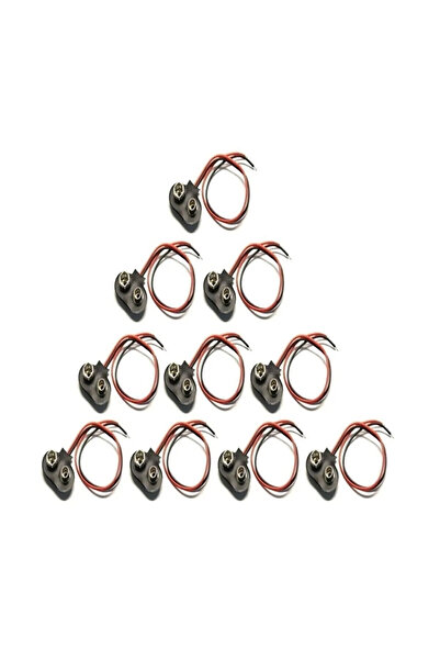 nelerbulurum 10 ADET 9v Pil Başlığı Bağlantı Kablosu Jack Soket 10 cm kablolu yüksek kalite