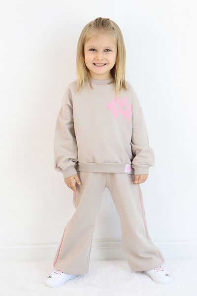 Pijamella Girls' 2-Piece Set Oversize Crew Neck Sweatshirt-Spanish Leg Tracksuit Set