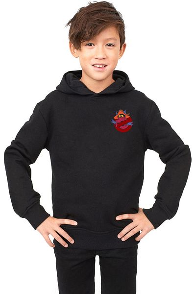 Tshirthane Детски суичър He Man Ghostmasters Logo - черен