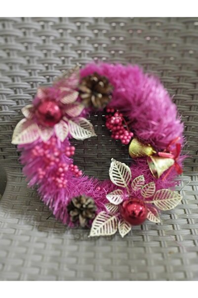 Lider MAGNESİA Yılbaşı Kapı Süsü Özel Seri 24 Cm PEMBE