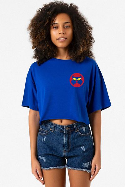 Tshirthane Inspector Gadget Mad Blue Women's Crop Tshirt