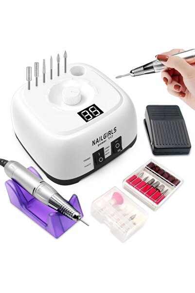 SUN NAIL Sunnail Elektrikli Tırnak Matkap 35000 Rpm 1 Takım Hız Kontrol Makin...