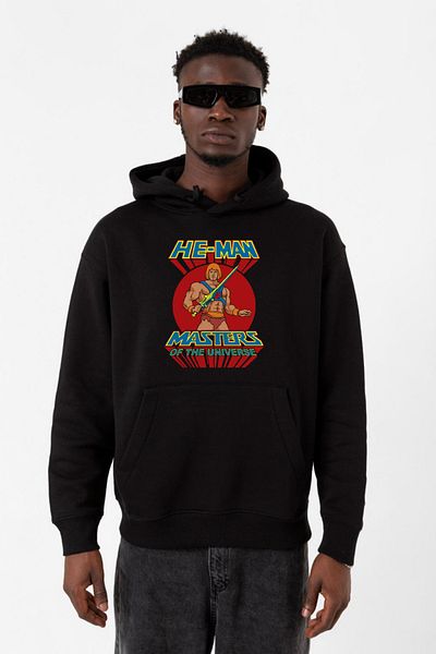 Tshirthane Мъжки суитшърт с качулка He Man Masters Of The Universe, черен, 3ip