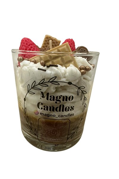 magnocandles Κρεμώδης κερί σόγιας σε κύπελλο με άρωμα σοκολάτας Cafe Latte, ζεστή και χαλαρωτική ατμόσφαιρα