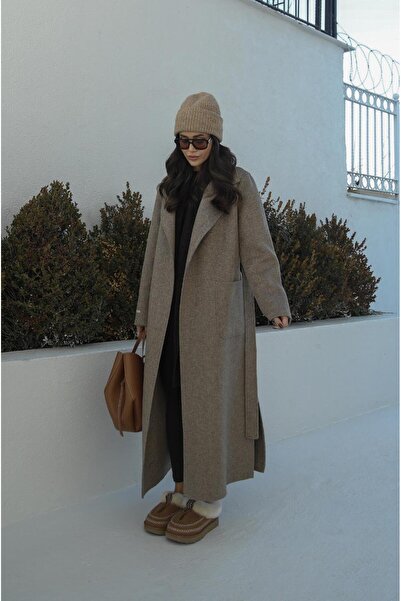 Havoş Brown Belted Wool Coat