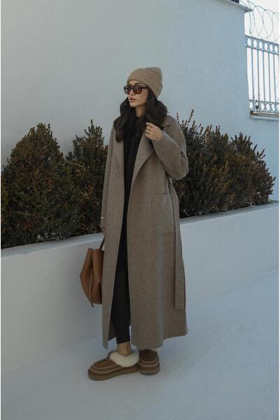 Havoş Brown Belted Wool Coat