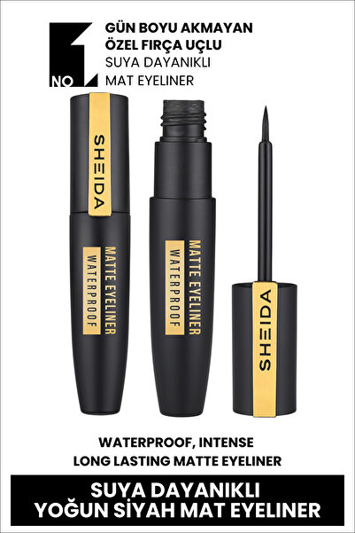 Sheida Suya Dayanıklı Yoğun Pigmentli Siyah Mat Eyeliner - Intense Waterproof Matte Eyeliner Black