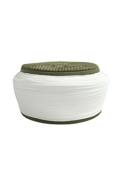 Sarıkhane Prayer Wrap-White Fabric-Green Skullcap-Nali Sheriff-4 Meters
