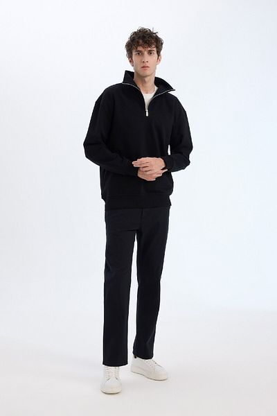 DeFacto Bequemes, dickes Sweatshirt mit Stehkragen und Reißverschluss E5332AX24WN