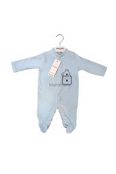 Pierre Cardin Long Sleeve Snap Fastener Velvet Baby Romper, Winter Baby Clothing Plush Fleece