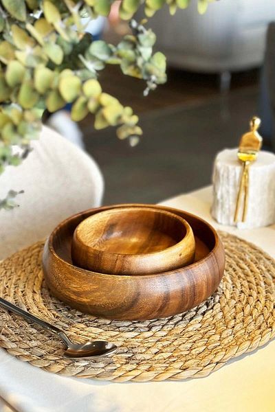 SepetçiBaba Bella - Acacia 2 Piece Bowl Set 20 cm / 15 cm